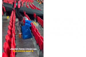 温布利球场官方社媒致谢日本球迷清理垃圾：谢谢你们