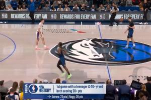 詹姆斯+弗拉格！NBA历史首次40+和青少年同场半场均得到20分
