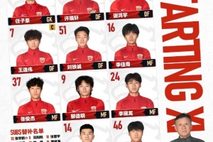 中乙联赛第3轮 上海海港富盛经开首发名单