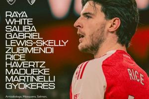 厄德高、萨卡均因伤缺阵,赖斯担任阿森纳vs伯恩茅斯队长