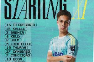 尤文vs亚特兰大首发：伊尔迪兹先发，博加、孔塞桑、图拉姆出战