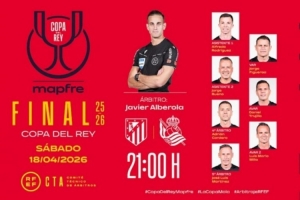 国王杯决赛马竞VS皇社裁判安排:哈维尔·阿韦洛亚执法