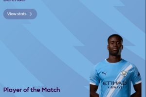 收获曼城生涯联赛首球,官方:格伊当选切尔西vs曼城全场最佳