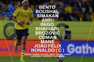 利雅得胜利vs达曼协作首发:C罗、科曼、马内先发,菲利克斯出战