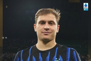 爆射建功！意甲官方：中场巴雷拉当选国米vs卡利亚里全场MVP