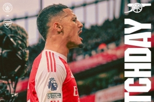 大战在即！阿森纳发布对阵曼城海报，萨利巴单人出镜